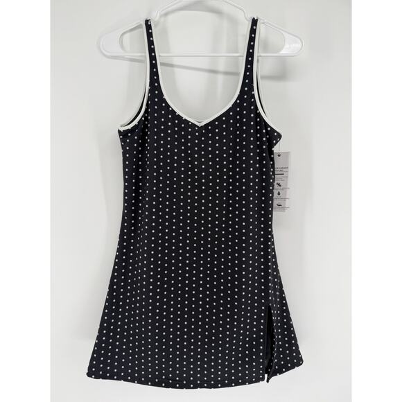 Glyder Pants - NEW Glyder Sculpt Dress Black/White Polka Dot Lined Activewear Tennis Medium